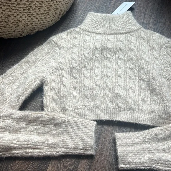 Lovers & Friends Everette Lurex Turtleneck Sweater in Nude - Picture 3 of 8